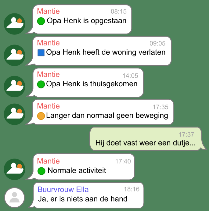 Mantelzorgers stemmen met elkaar af d.m.v. chatberichten